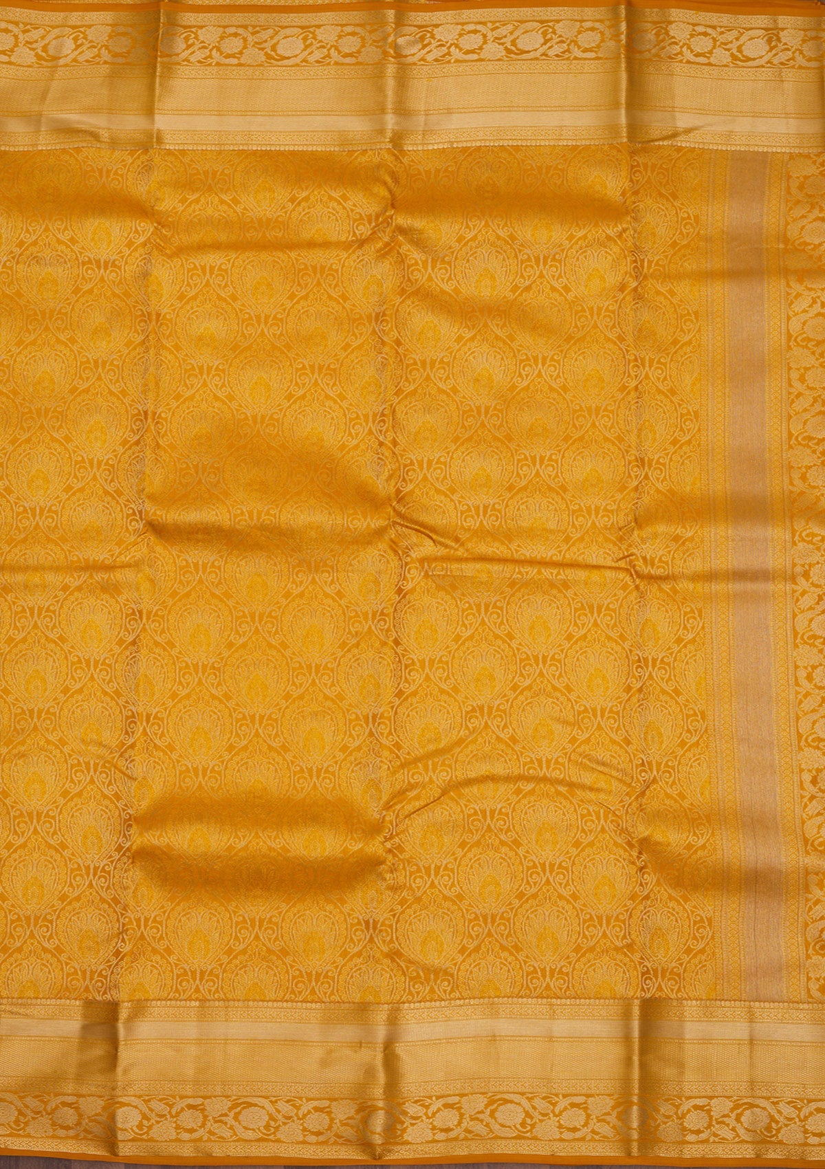 Mustard Zariwork Pure Silk Saree