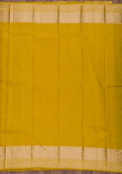 Mustard Zariwork Pure Silk Saree-Koskii