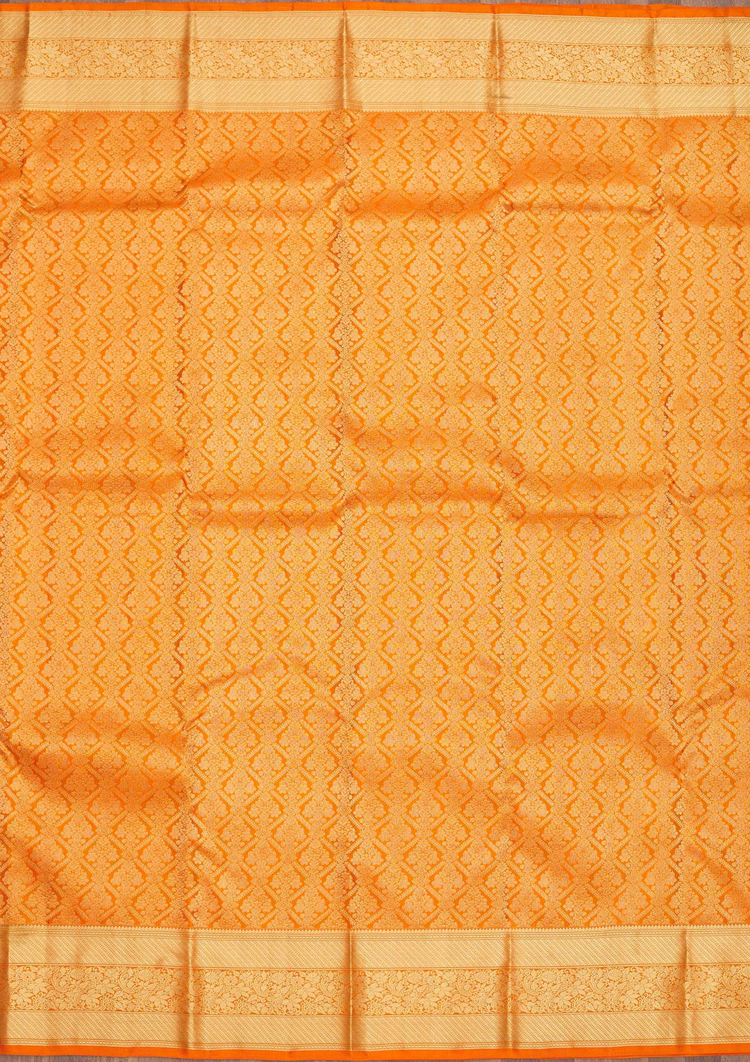 Orange Zariwork Pure Silk Saree-Koskii