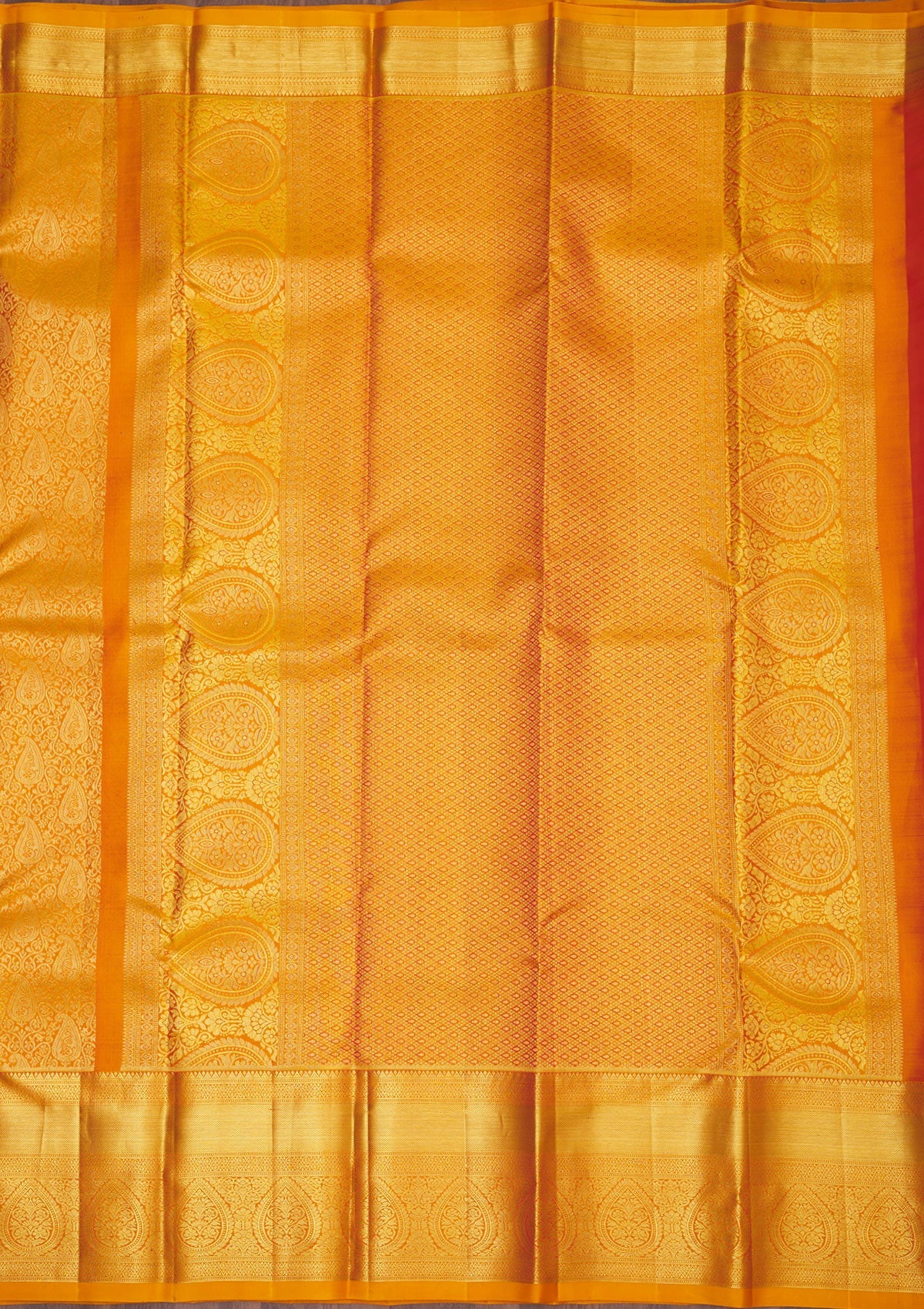 Mustard Zariwork Pure Silk Saree-Koskii