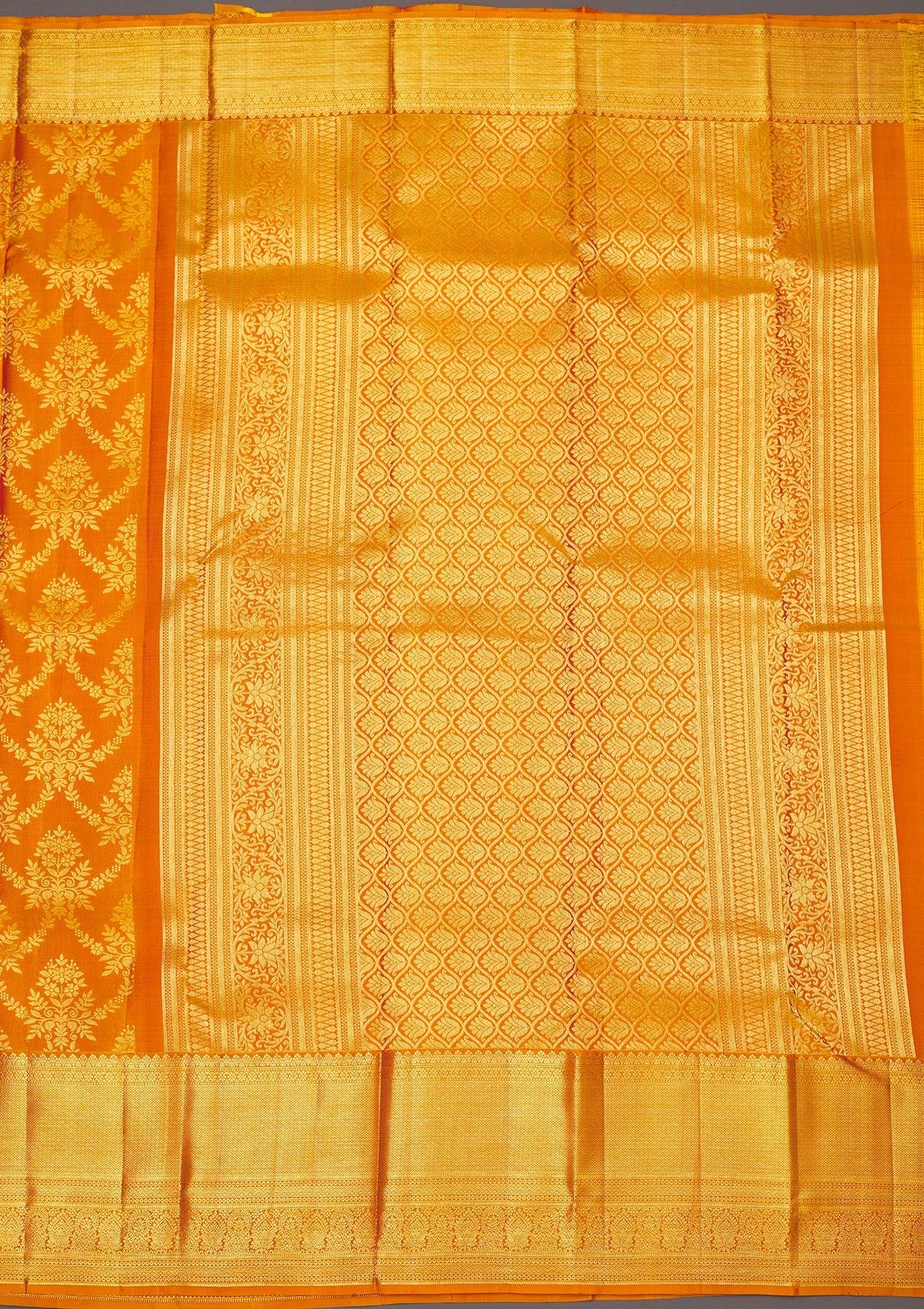 Mustard Zariwork Pure Silk Saree-Koskii