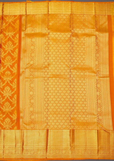 Mustard Zariwork Pure Silk Saree-Koskii