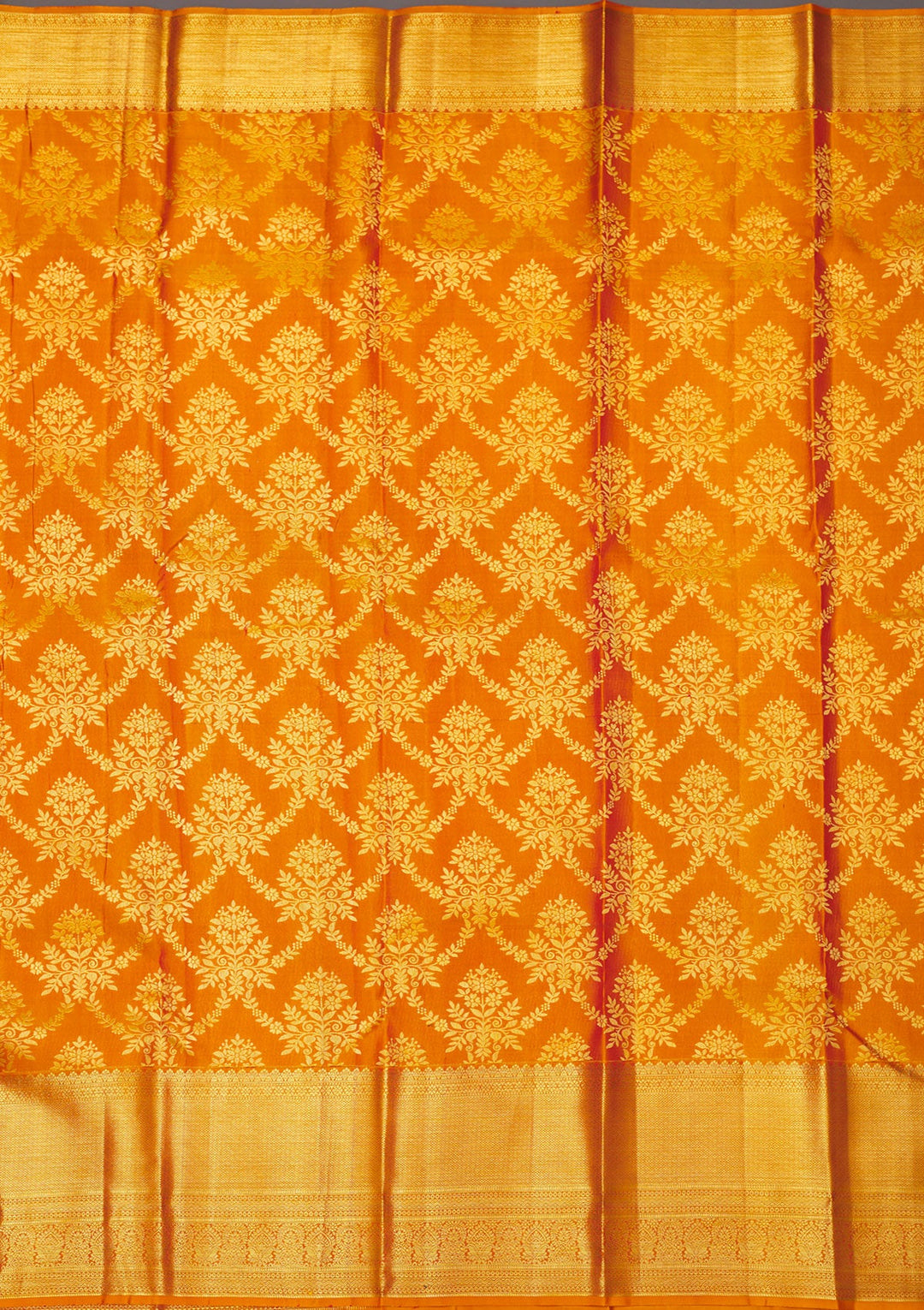 Mustard Zariwork Pure Silk Saree-Koskii