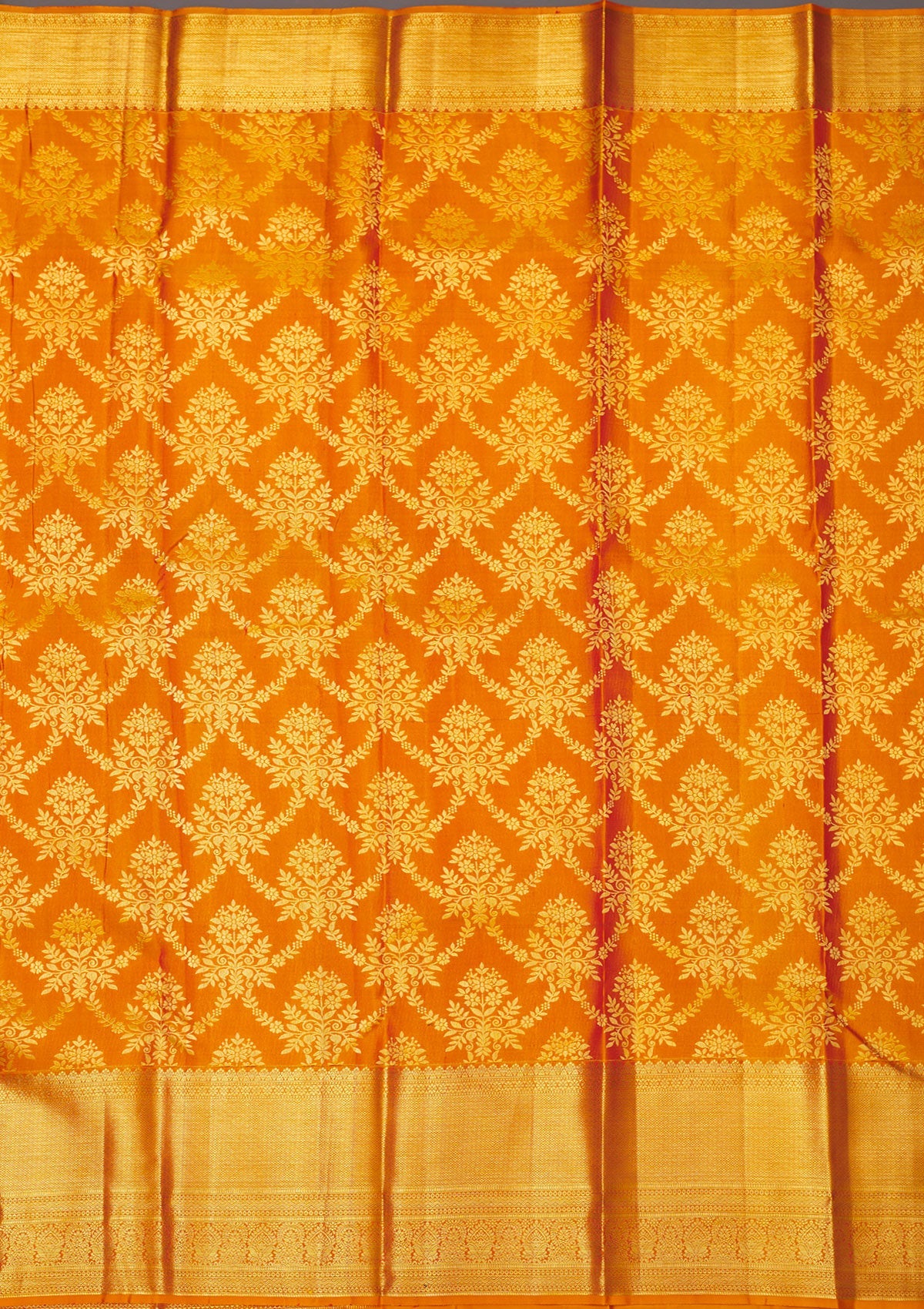 Mustard Zariwork Pure Silk Saree-Koskii