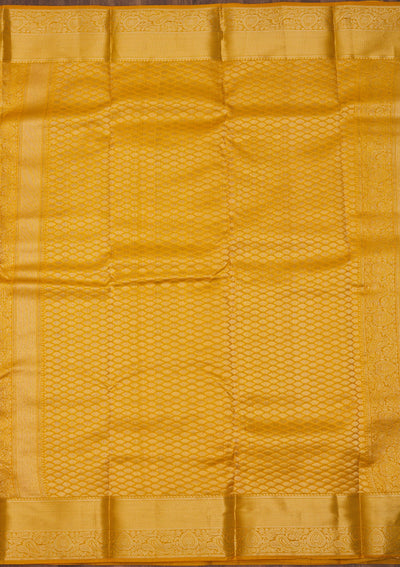 Mustard Zariwork Pure Silk Saree