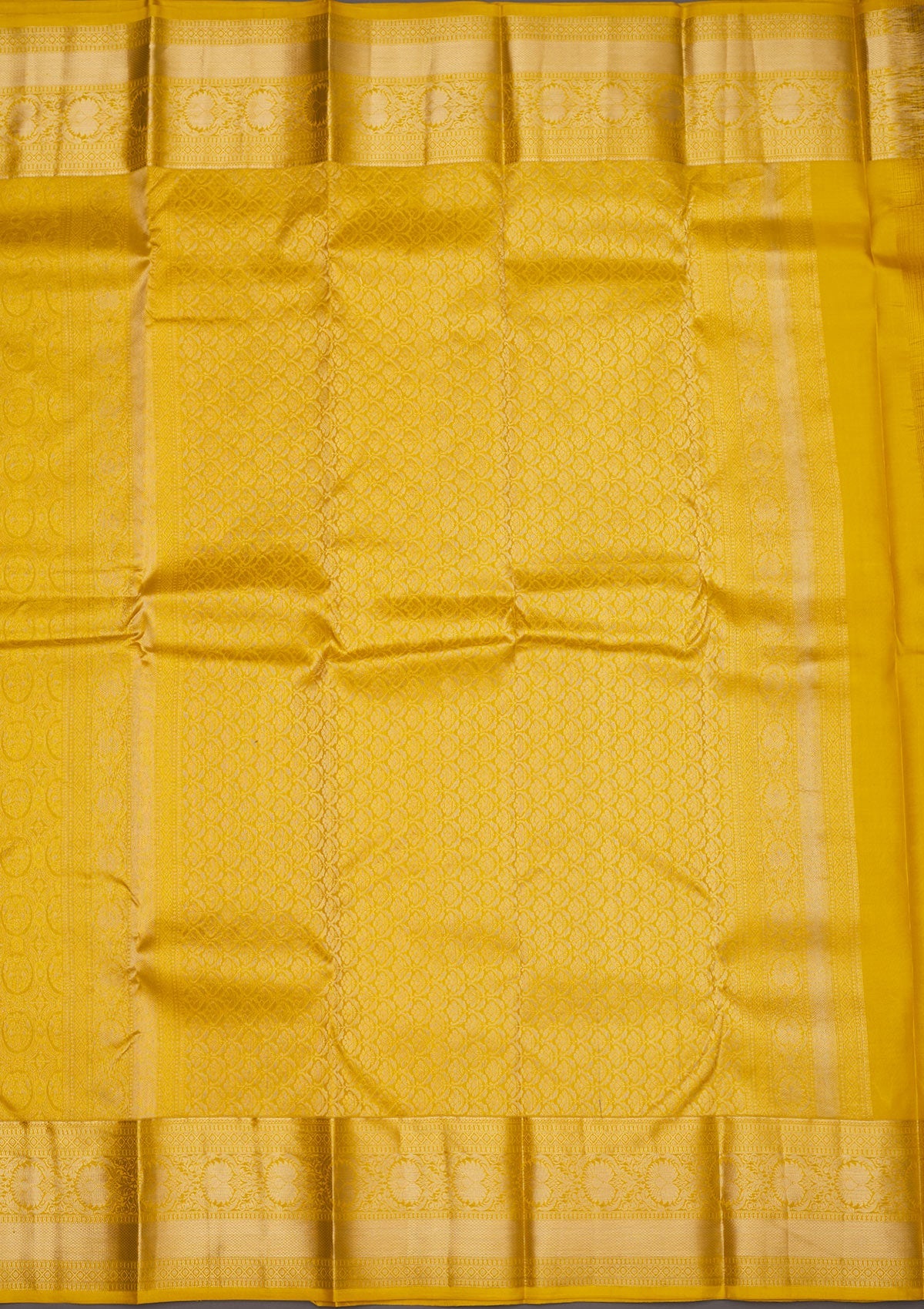 Mustard Zariwork Pure Silk Saree-Koskii