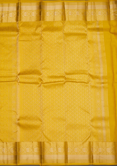 Mustard Zariwork Pure Silk Saree-Koskii