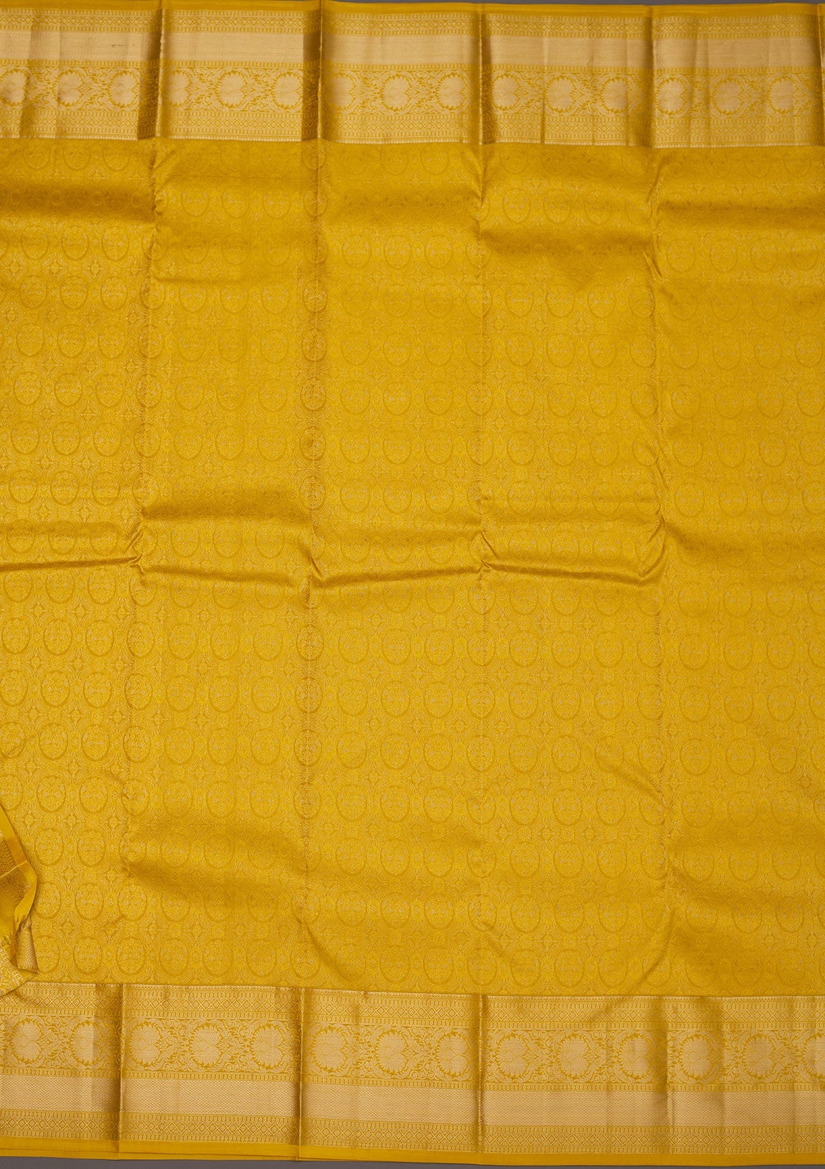 Mustard Zariwork Pure Silk Saree-Koskii