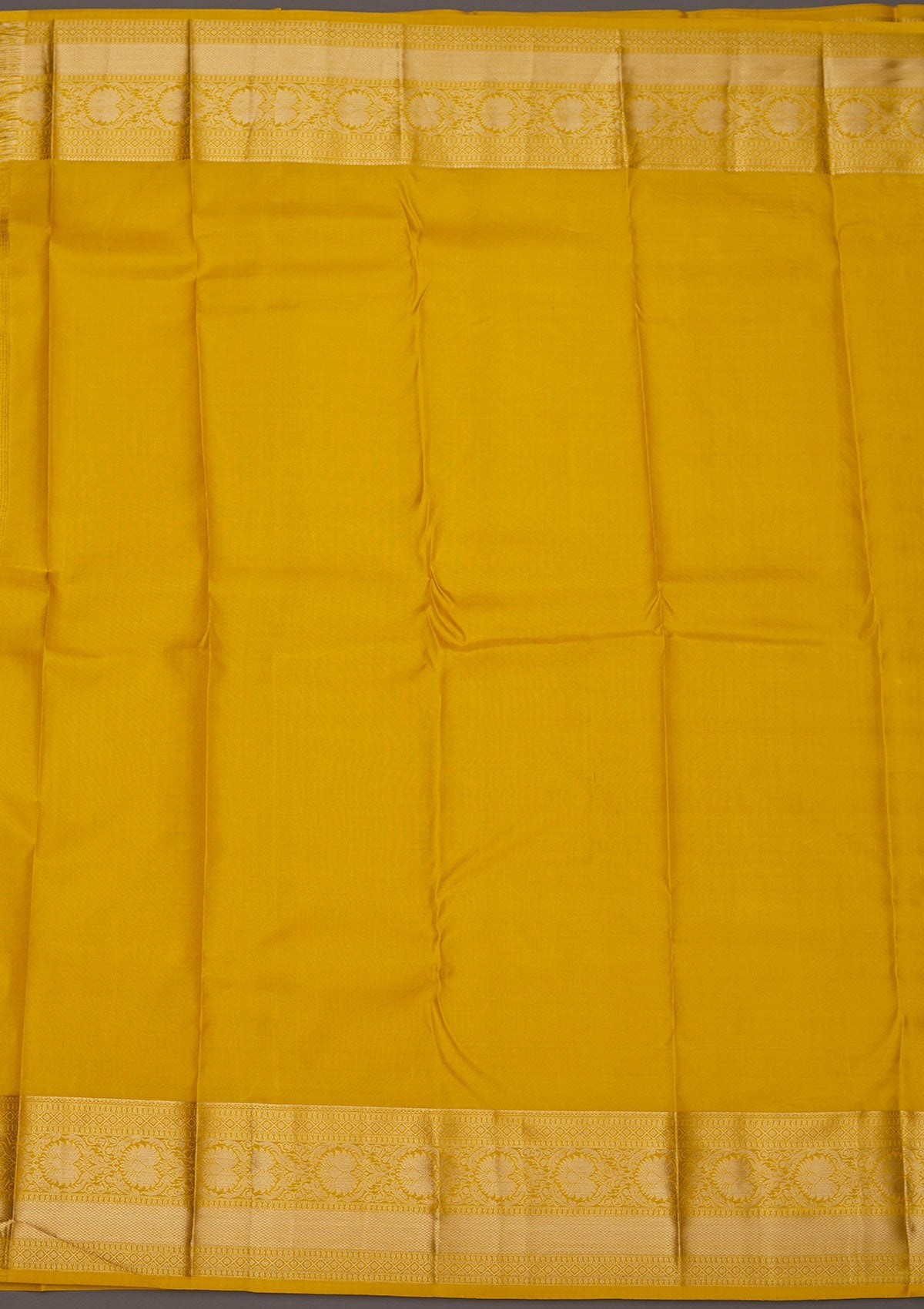 Mustard Zariwork Pure Silk Saree-Koskii
