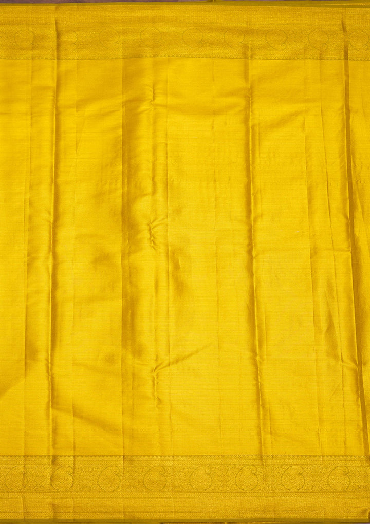 Mustard Zariwork Pure Silk Saree