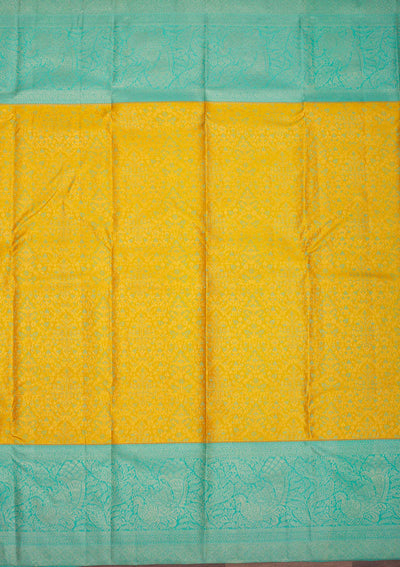 Mustard Zariwork Pure Silk Saree