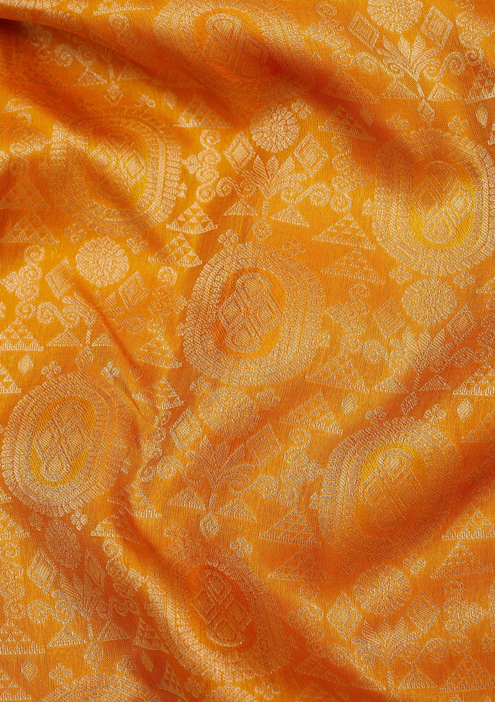 Mustard Zariwork Pure Silk Saree-Koskii