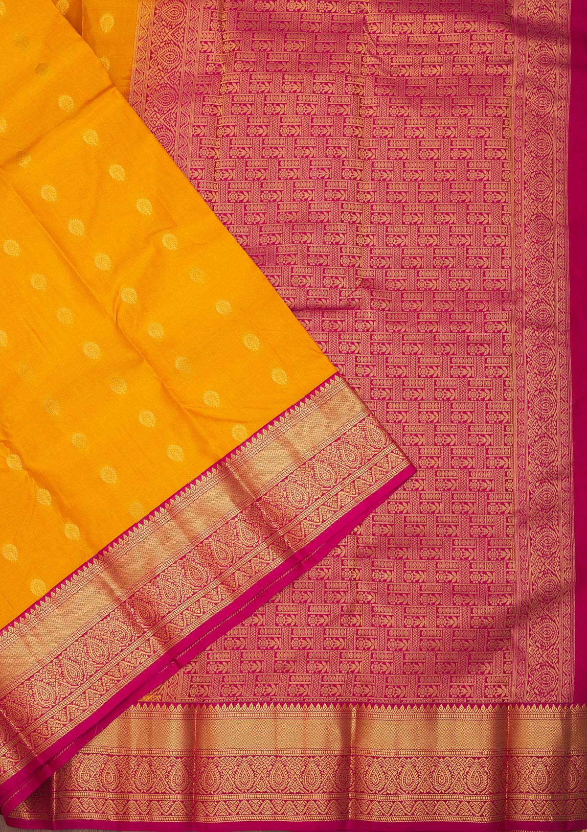 Mustard Zariwork Pure Silk Saree