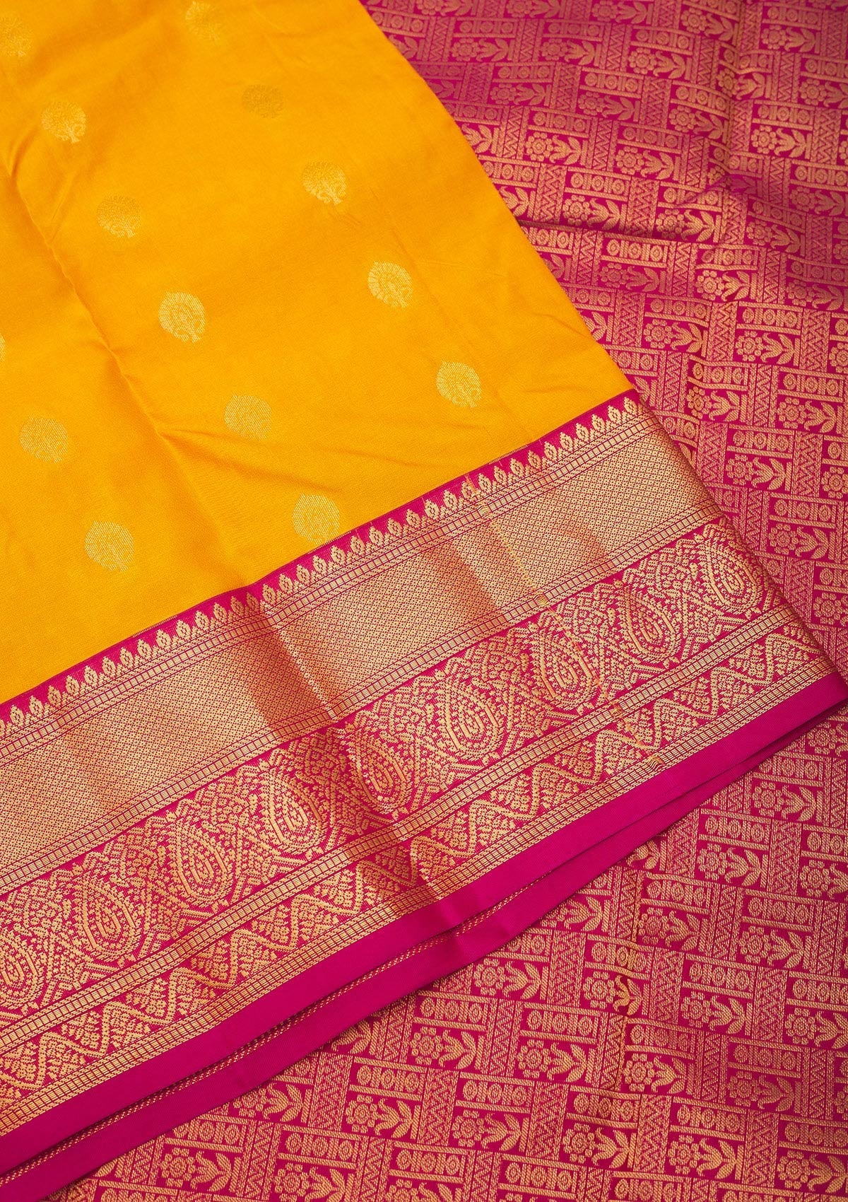 Mustard Zariwork Pure Silk Saree