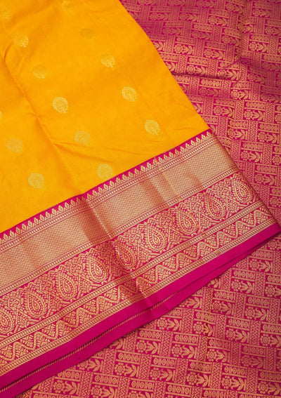 Mustard Zariwork Pure Silk Saree