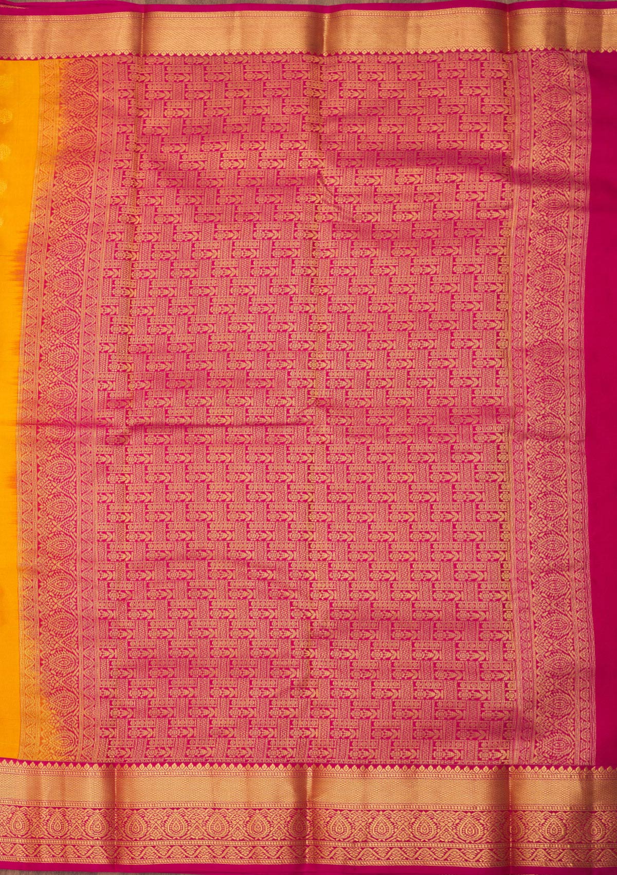 Mustard Zariwork Pure Silk Saree