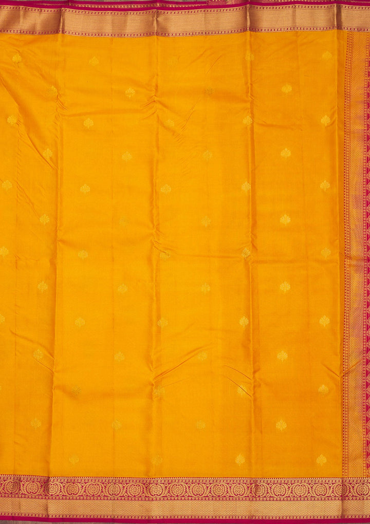 Mustard Zariwork Pure Silk Saree