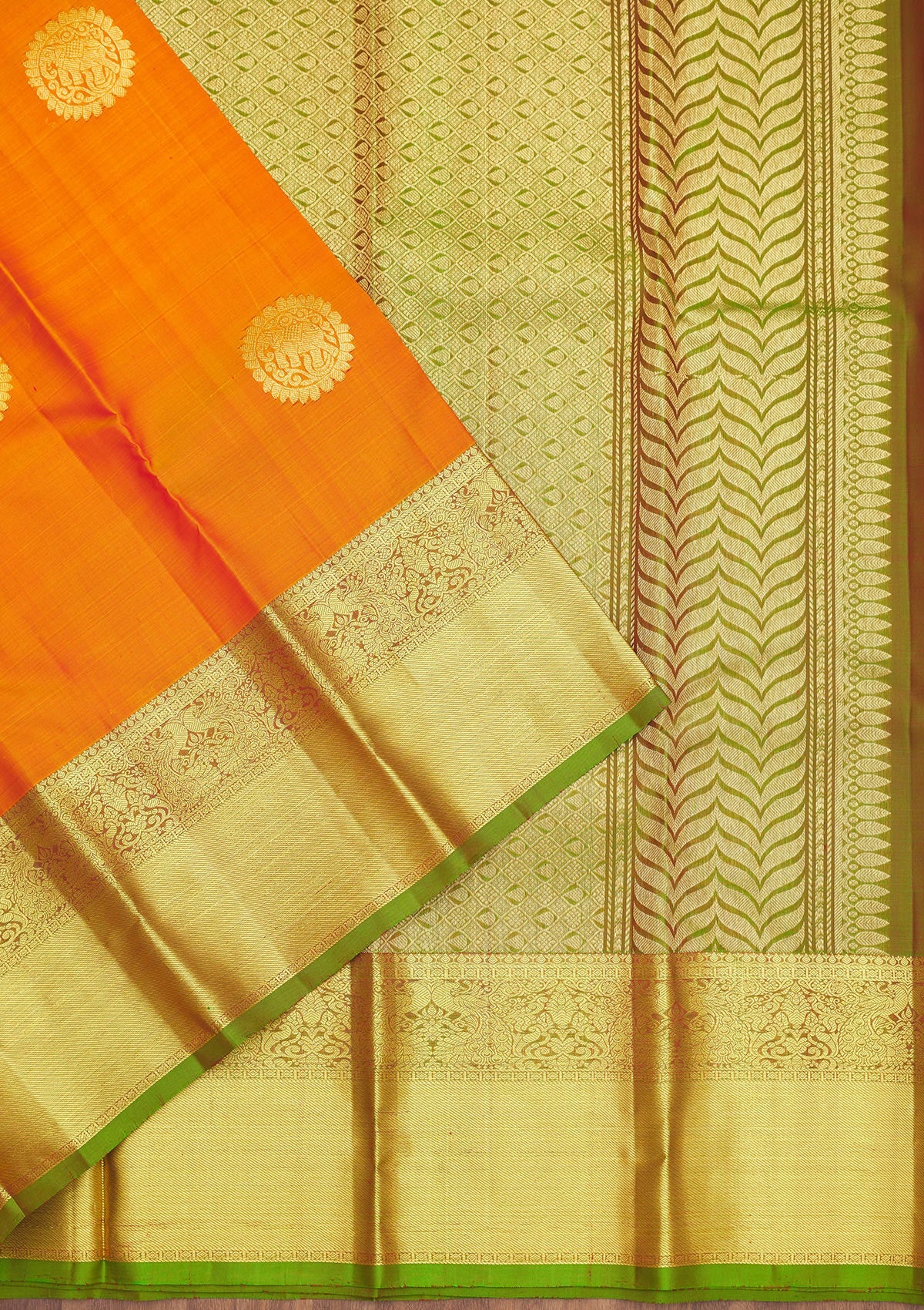 Mustard Zariwork Pure Silk Saree