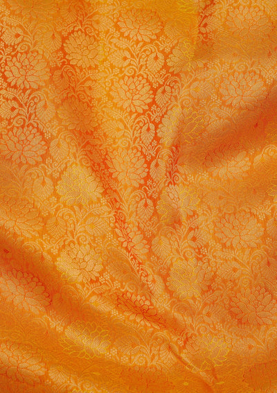 Mustard Zariwork Pure Silk Saree-Koskii