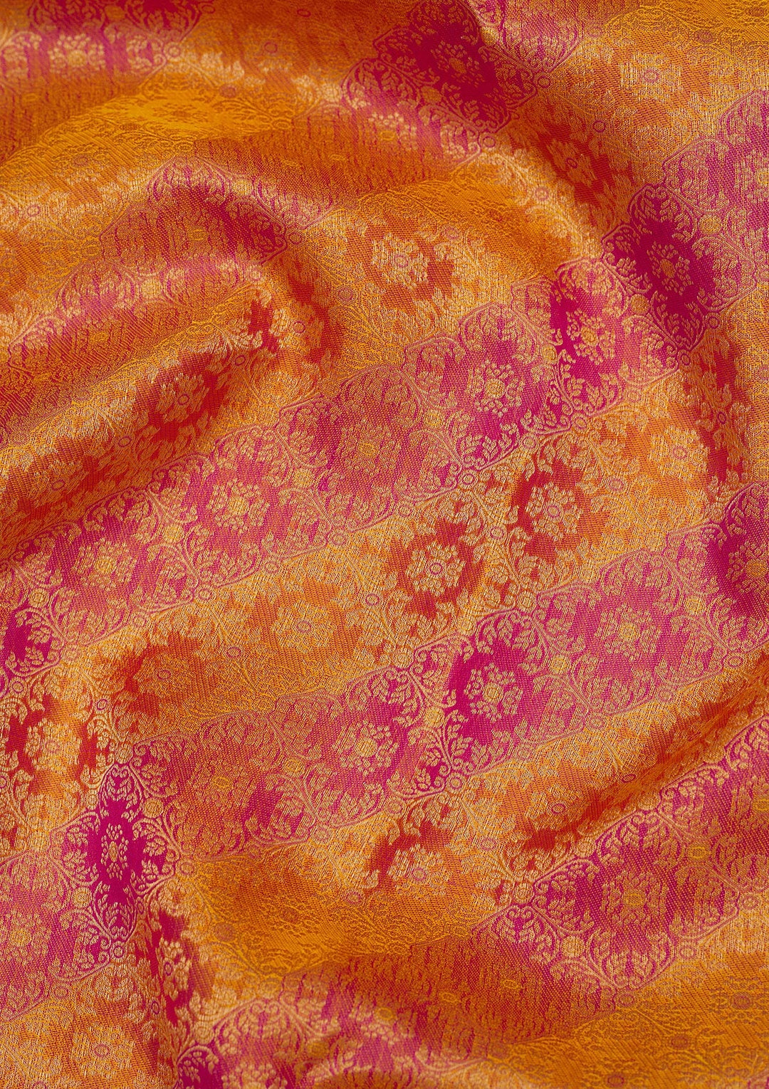 Mustard Zariwork Pure Silk Saree-Koskii