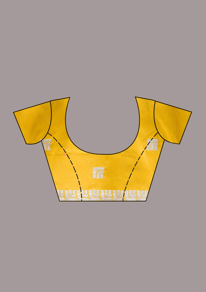 Mustard Zariwork Semi Crepe Saree-Koskii
