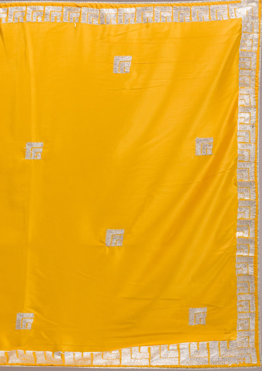 Mustard Zariwork Semi Crepe Saree-Koskii