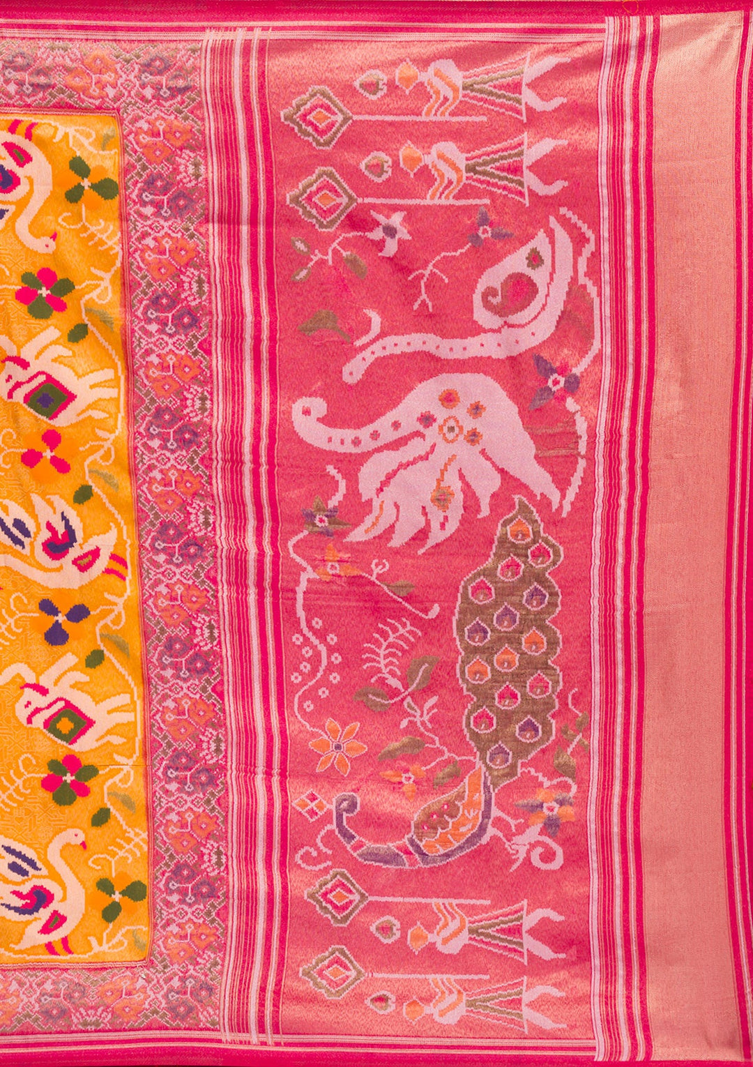 Mustard Zariwork Soft Silk Saree-Koskii