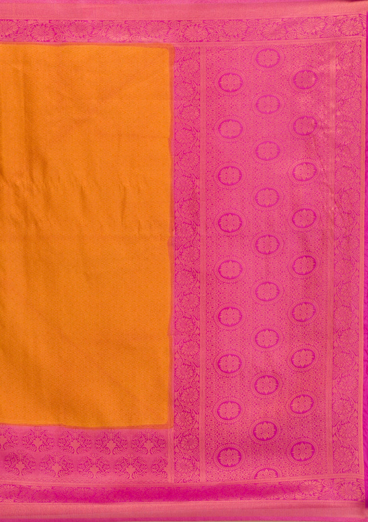 Mustard Zariwork Soft Silk Saree-Koskii