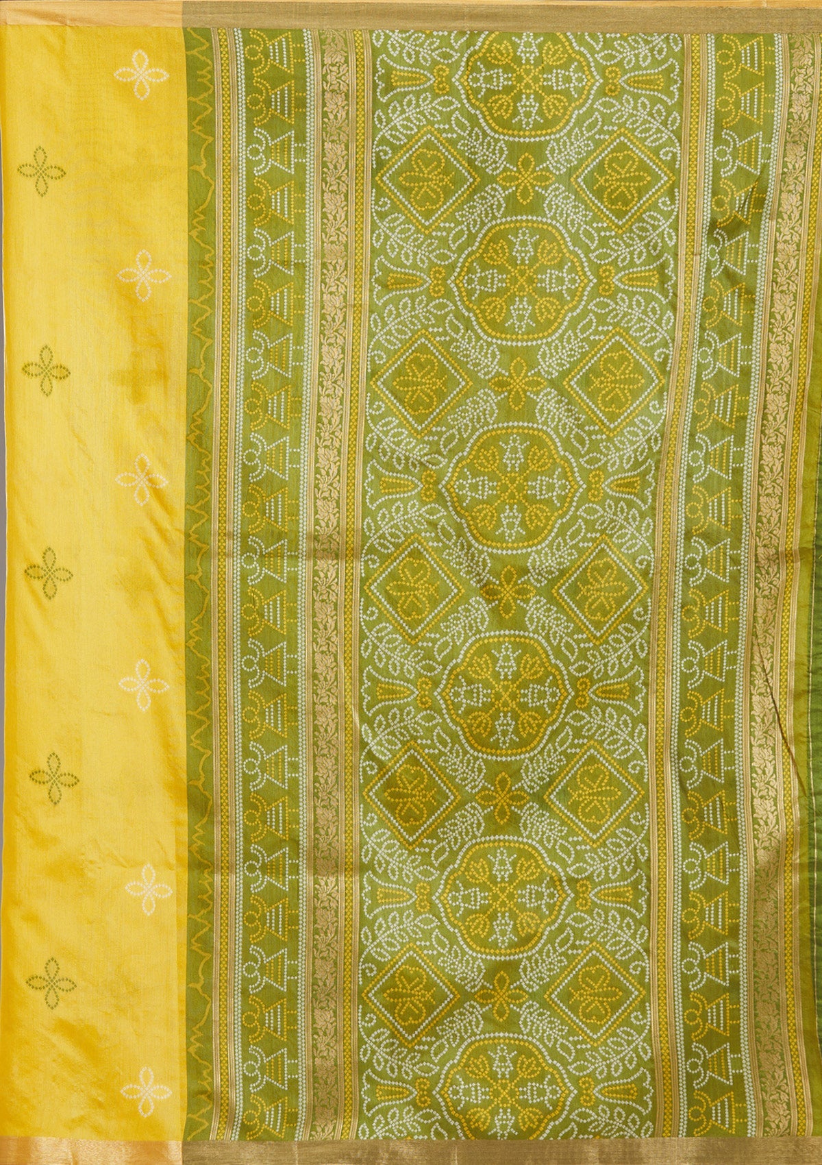 Mustard Zariwork Tissue Saree-Koskii