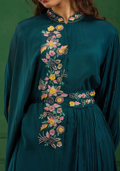 Navy Blue Cutdana Georgette Readymade Salwar Suit-Koskii