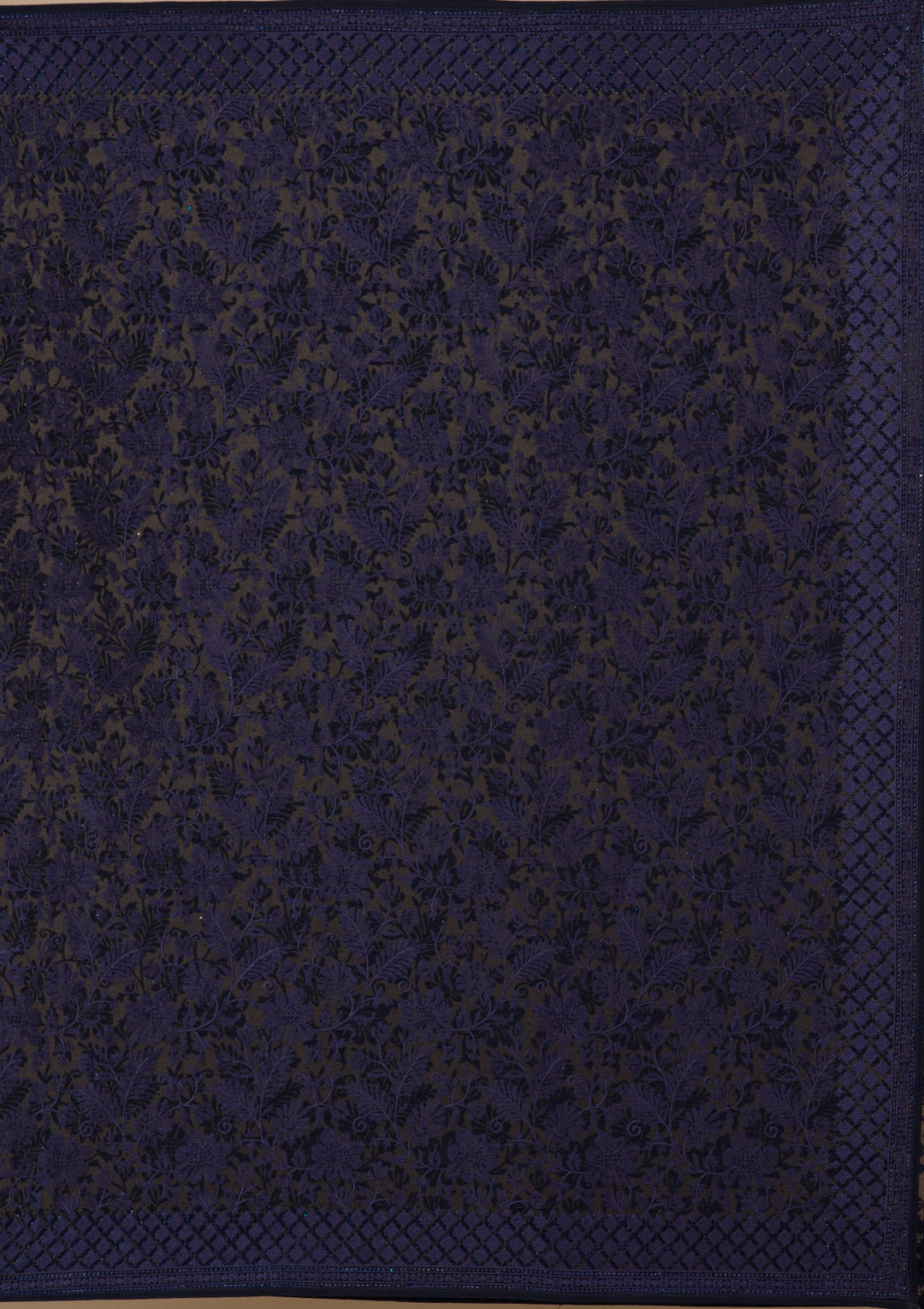 Navy Blue Threadwork Georgette Saree-Koskii