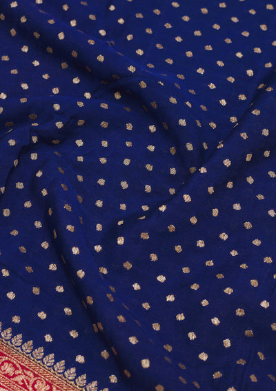 Navy Blue Zariwork Art Silk Saree