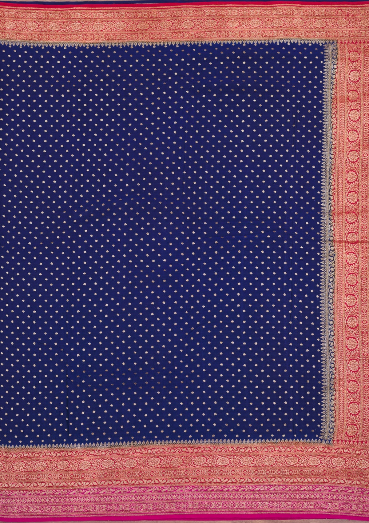 Navy Blue Zariwork Art Silk Saree