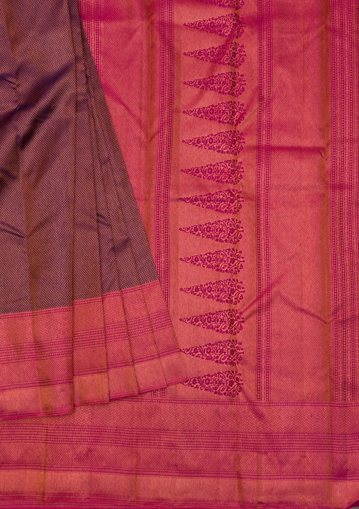 Navy Blue Zariwork Pure Silk Saree-Koskii