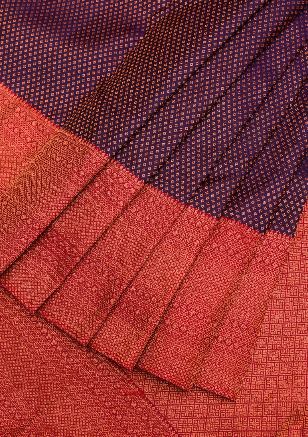 Navy Blue Zariwork Pure Silk Saree-Koskii