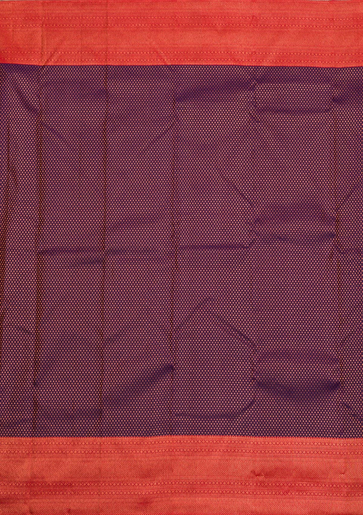 Navy Blue Zariwork Pure Silk Saree-Koskii