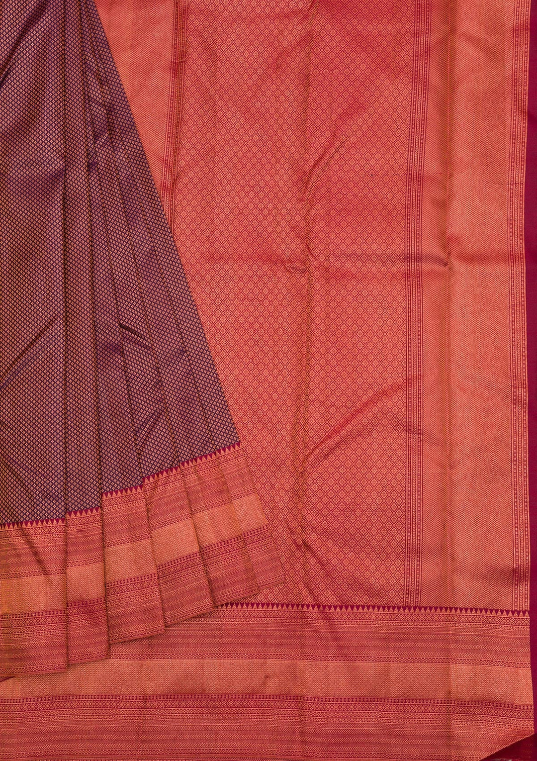 Navy Blue Zariwork Pure Silk Saree-Koskii