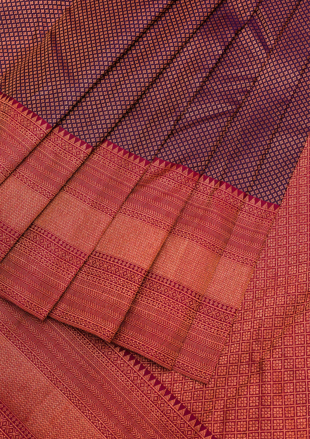 Navy Blue Zariwork Pure Silk Saree-Koskii