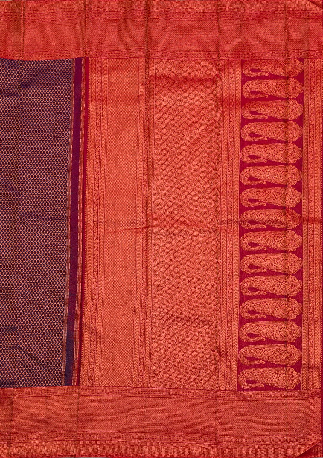 Navy Blue Zariwork Pure Silk Saree-Koskii
