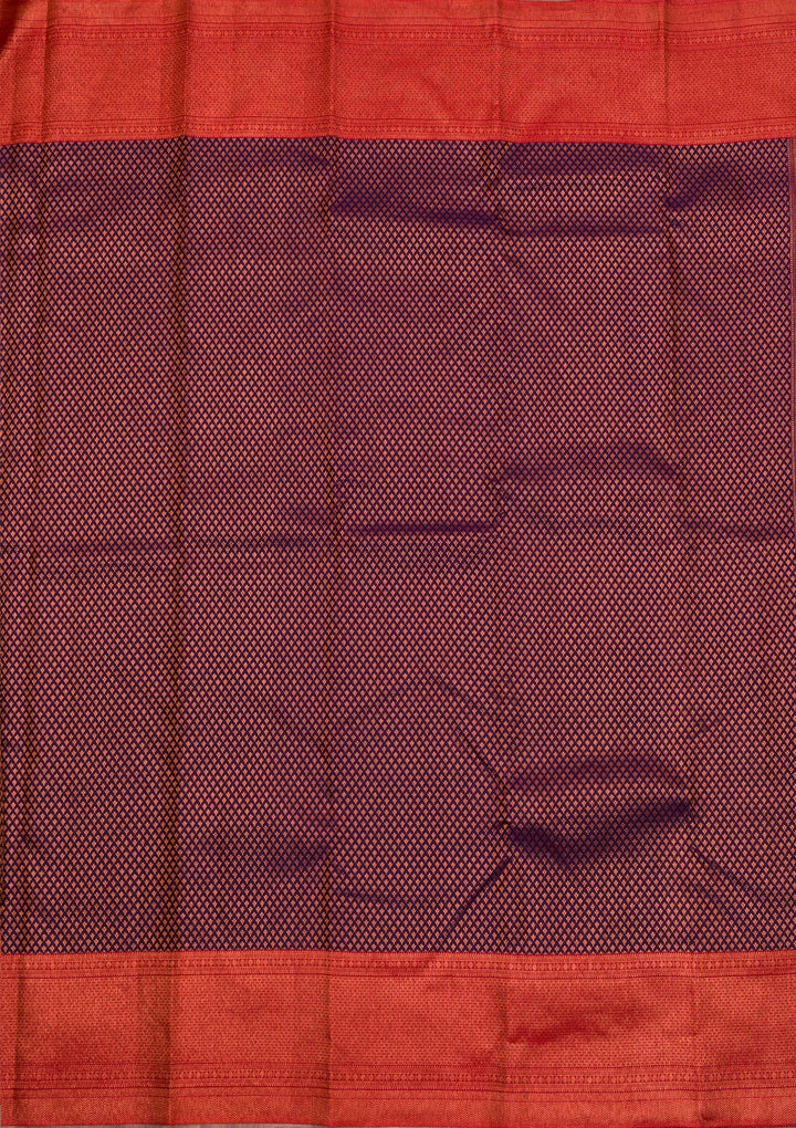 Navy Blue Zariwork Pure Silk Saree-Koskii