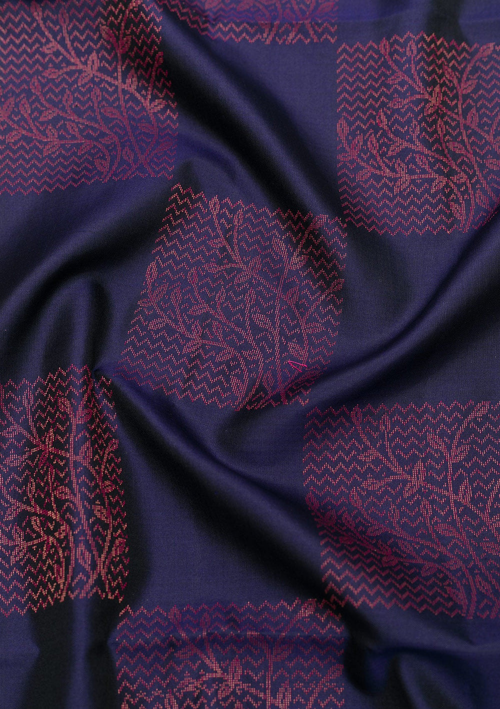 Navy Blue Zariwork Pure Silk Saree-Koskii