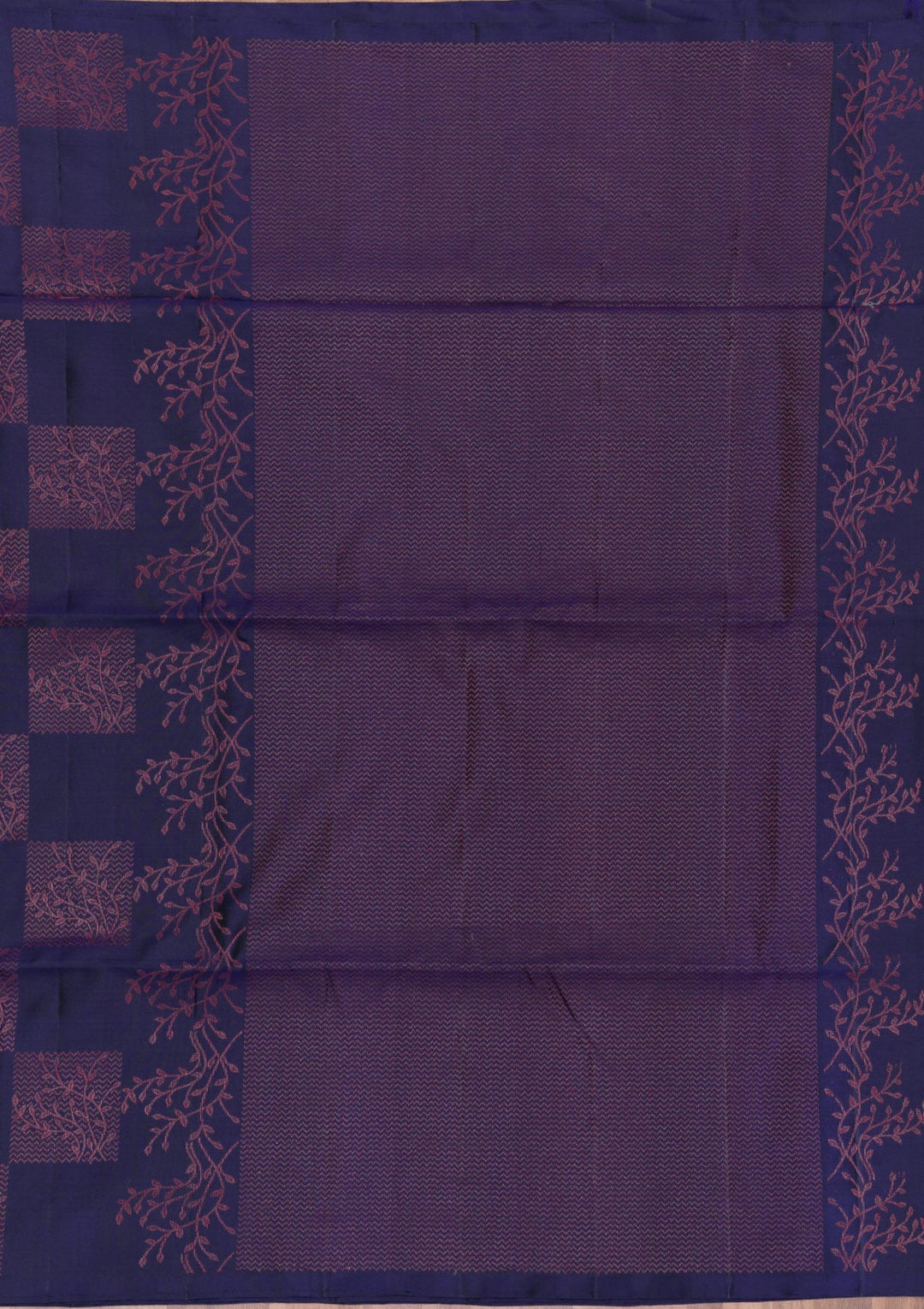 Navy Blue Zariwork Pure Silk Saree-Koskii
