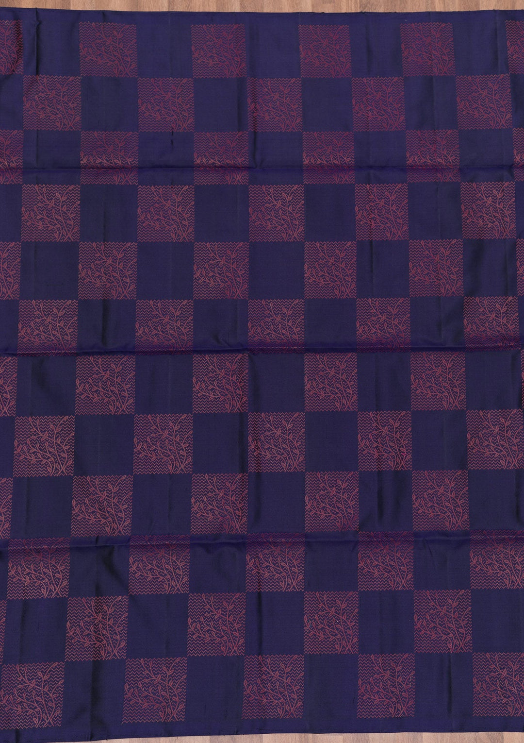 Navy Blue Zariwork Pure Silk Saree-Koskii