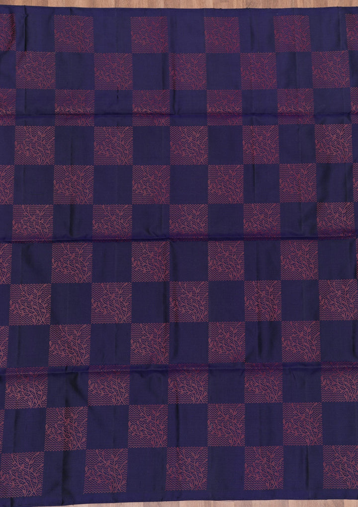 Navy Blue Zariwork Pure Silk Saree-Koskii