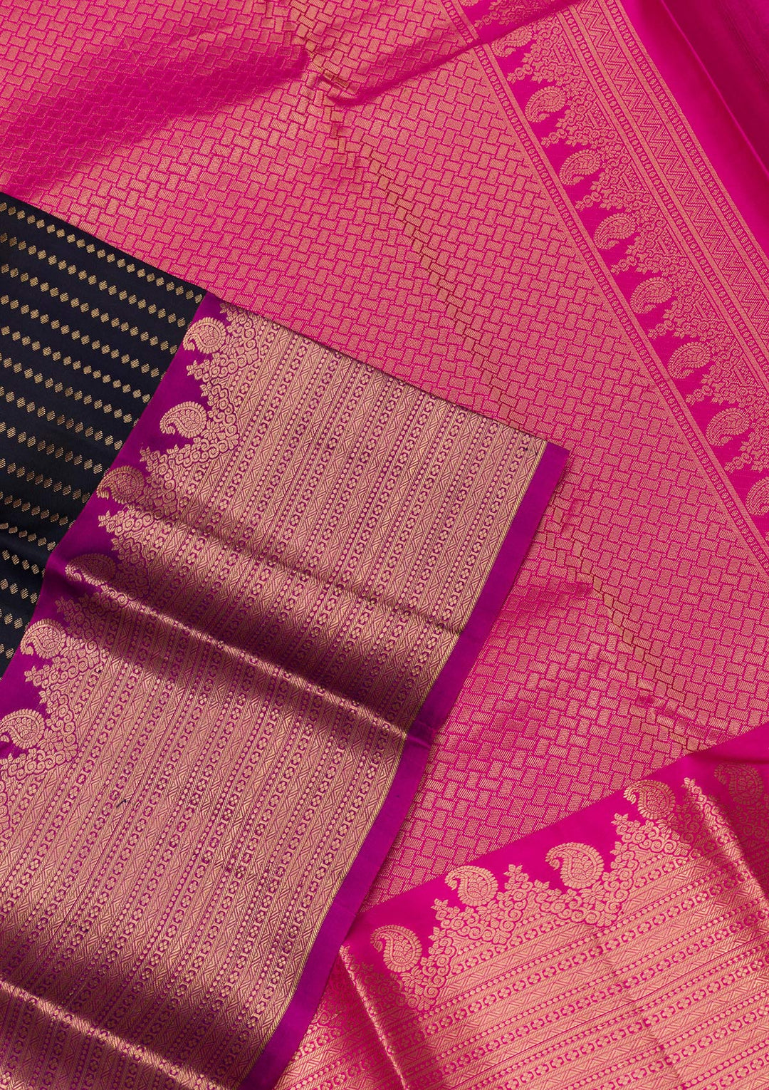 Navy Blue Zariwork Pure Silk Saree-Koskii