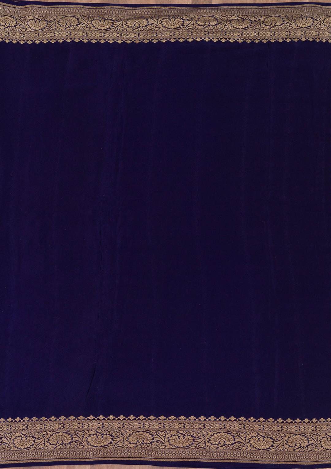 Navy Blue Zariwork Pure Silk Saree-Koskii