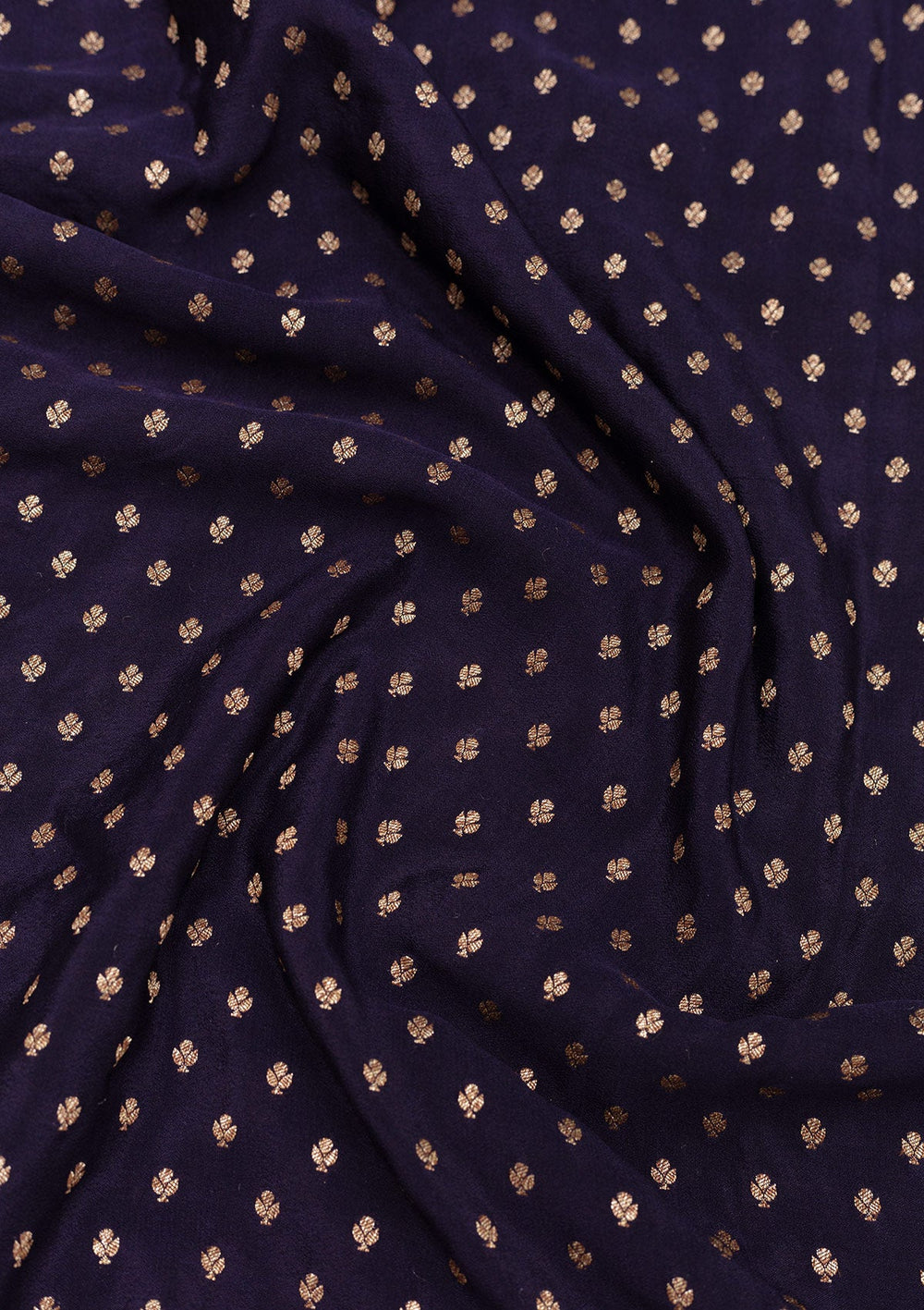 Navy Blue Zariwork Pure Silk Saree-Koskii