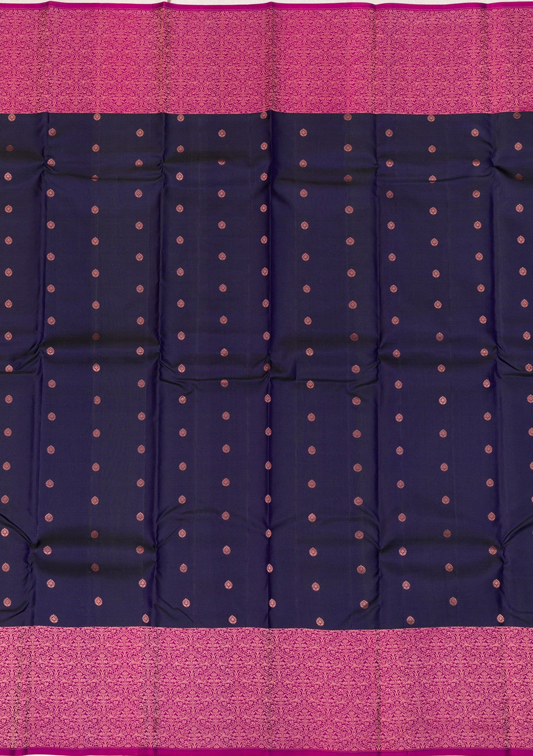 Navy Blue Zariwork Pure Silk Saree-Koskii