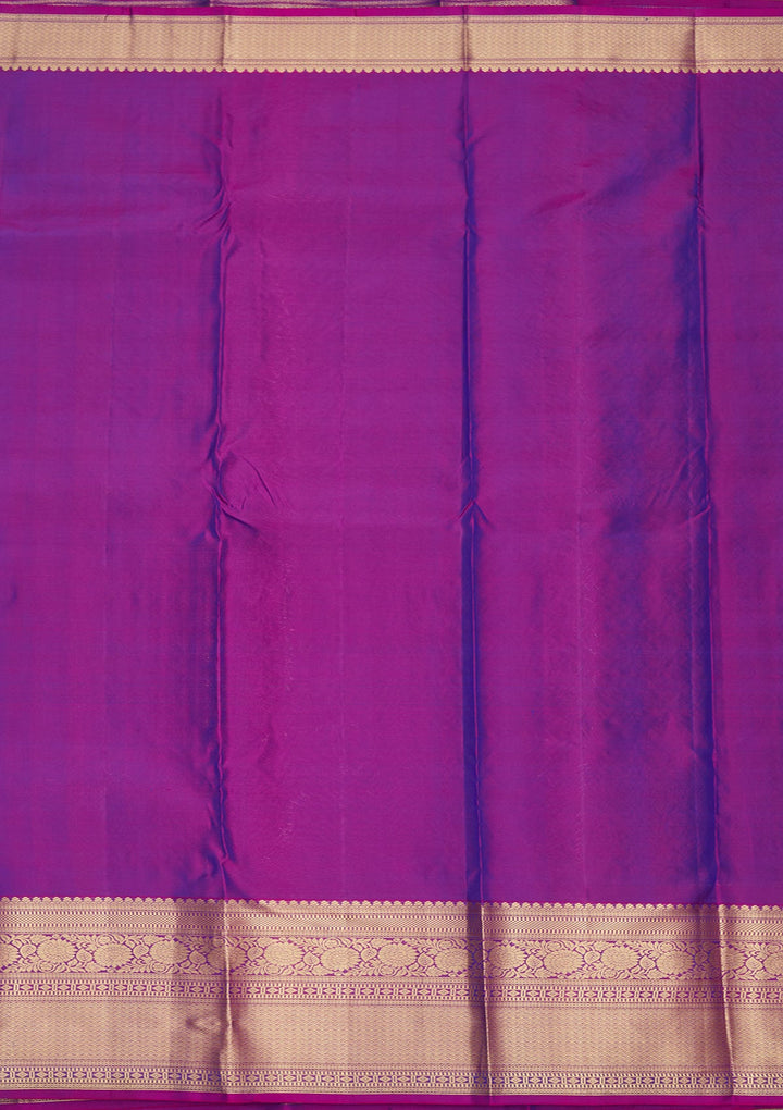 Navy Blue Zariwork Pure Silk Saree-Koskii