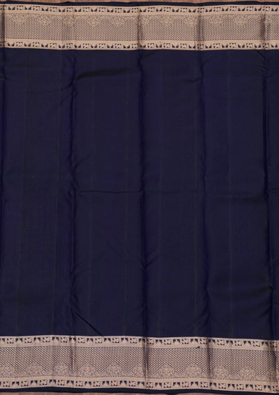 Navy Blue Zariwork Pure Silk Saree-Koskii